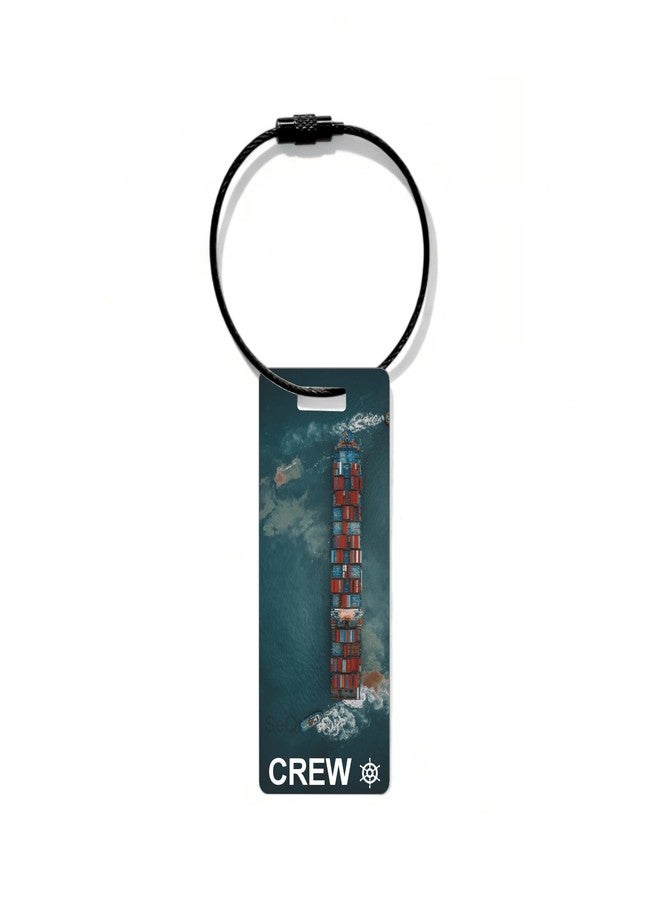 SeQr Smart QR Code Crew Bag Tag Lost & Found Metal Luggage ID Tag for Cruise Staff, Ship Crew, Captain & Maritime Use/Waterproof Travel Accessory with Wire Cable/Scan & Contact - Image 1