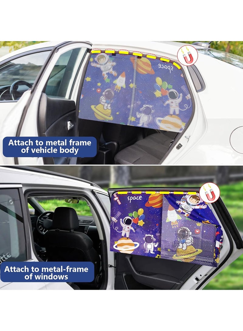 general 2 Pieces Side Window Magnetic Car Curtains, Baby SUV Cartoon Double Layer Car Curtains, Heat and UV Protection Car Curtains, Baby Window Shades - Image 5