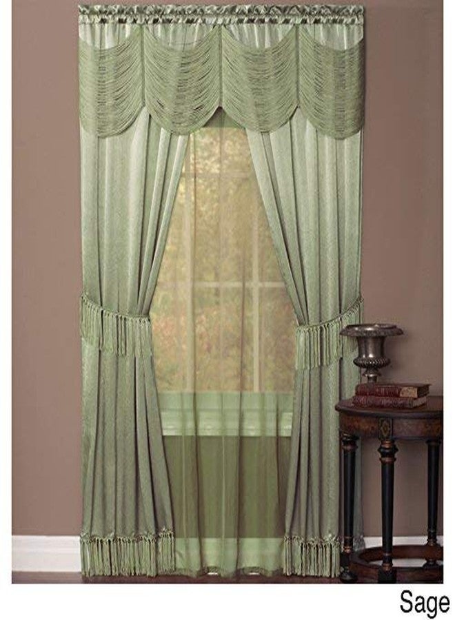 Achim Home Furnishings Halley Window in a Bag, 56-Inch by 84-Inch, 6 Piece Curtain Set, Sage - Image 2
