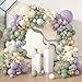 Amandir 173Pcs Dusty Green Purple Pink Balloon Arch Garland Kit Lavender Pastel Blush Pink Yellow Mist Green Gold Confetti Balloons for Easter Shower Wedding Tea Wildflower Birthday Party Decorations - Image 2