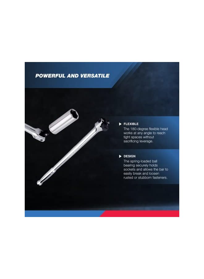 نيكو 00206A 1/2 بوصة شريط الكسارة 1/2 بوصة محرك 24 بوصة شريط الكسارة فليكس رئيس كروم مولي Cr Mo صامولة العروة مفتاح الإطارات بار الغشاش بار - Image 3