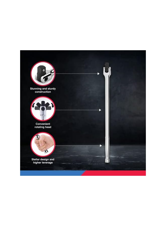 نيكو 00206A 1/2 بوصة شريط الكسارة 1/2 بوصة محرك 24 بوصة شريط الكسارة فليكس رئيس كروم مولي Cr Mo صامولة العروة مفتاح الإطارات بار الغشاش بار - Image 4