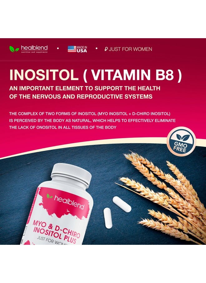 healblend Myo & Dchiro Inositol Plus Supplement Blend Hormonal Balance Healthy Ovulation & Overall Wellness Support For Women Fertility And Pregnancy Health 60 Capsules  - Image 5