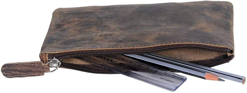 KomalC Leather Pencil pouch pen case zippered pencil case Sleeve Elegant and practical for artists. Perfect for office by KomalC - Image 3