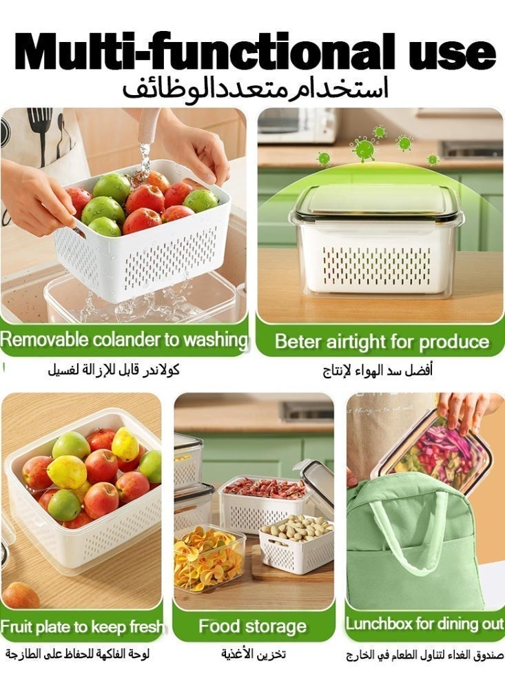 Malaksky 6 PCS Fruit storage Containers for Fridge with Removable Colander, Leakproof Food Storage Containers with lids, Dishwasher & Microwave Safe Produce Containers to Keep Fruits Fresh ﻿ - Image 5
