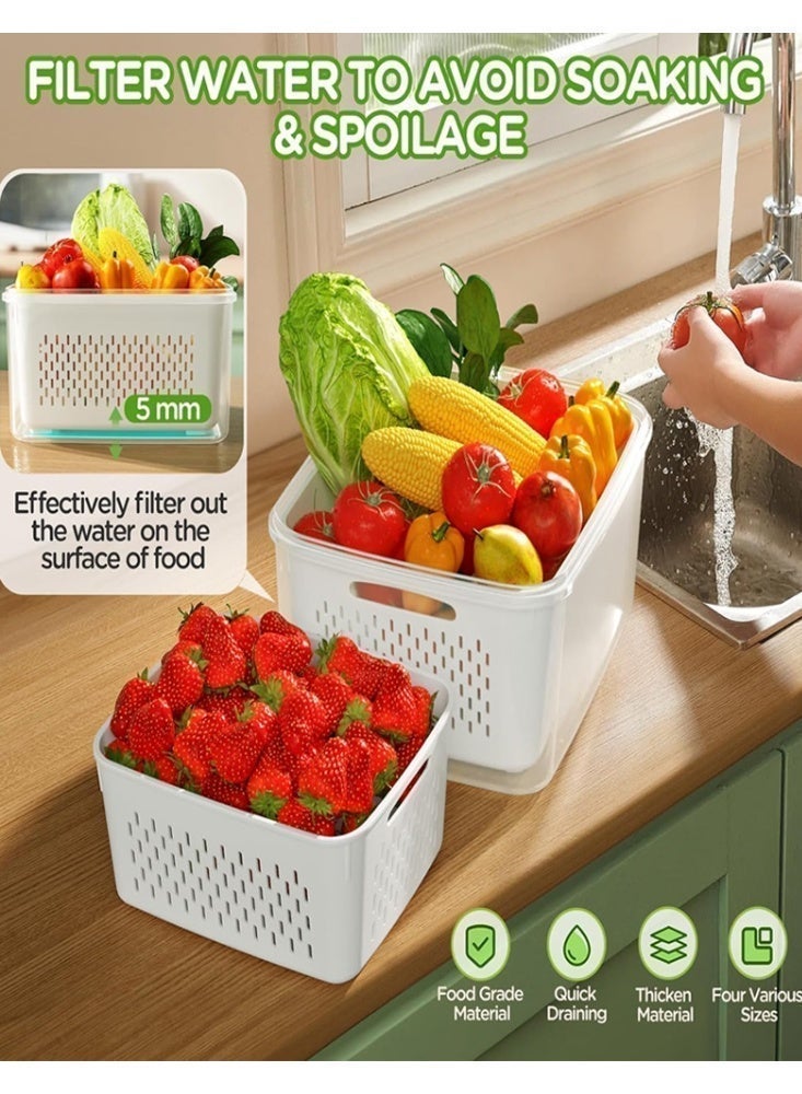 Malaksky 6 PCS Fruit storage Containers for Fridge with Removable Colander, Leakproof Food Storage Containers with lids, Dishwasher & Microwave Safe Produce Containers to Keep Fruits Fresh ﻿ - Image 4