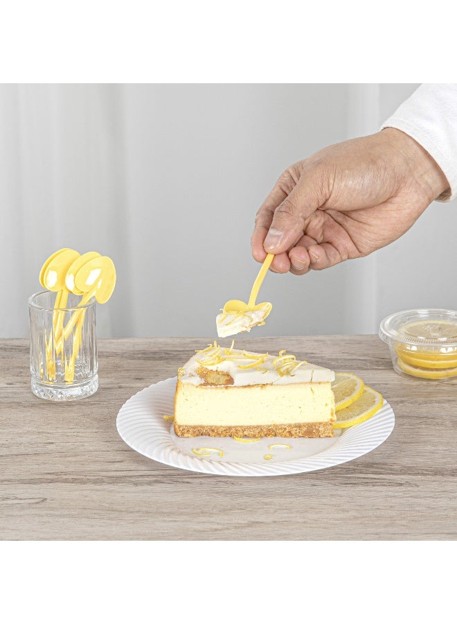 Restaurantware ملاعق حلوى بحجم 3.5 بوصة × 1.3 بوصة، 100 ملعقة صغيرة قابلة للتخلص - على شكل قلب، بلاستيك أصفر للأطفال، مثالية للحلويات أو المقبلات، للحفلات أو الفعاليات - Image 5