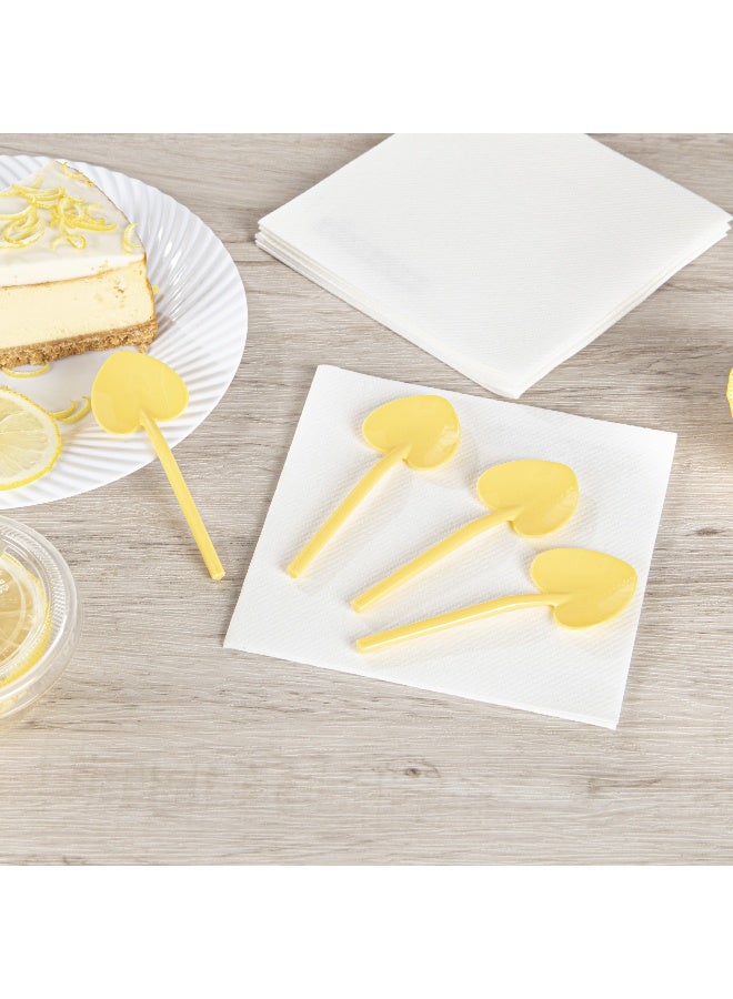 Restaurantware ملاعق حلوى بحجم 3.5 بوصة × 1.3 بوصة، 100 ملعقة صغيرة قابلة للتخلص - على شكل قلب، بلاستيك أصفر للأطفال، مثالية للحلويات أو المقبلات، للحفلات أو الفعاليات - Image 4