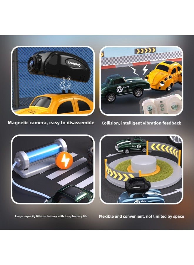 Direct Sales Mini RC Remote Control Car Four-wheel Drive Climbing Car Toy Collision Vibration Boy Off-road Sports Car Camera-Color:[with Camera] Classic Car Green (with Collision Vibration)  - Image 4