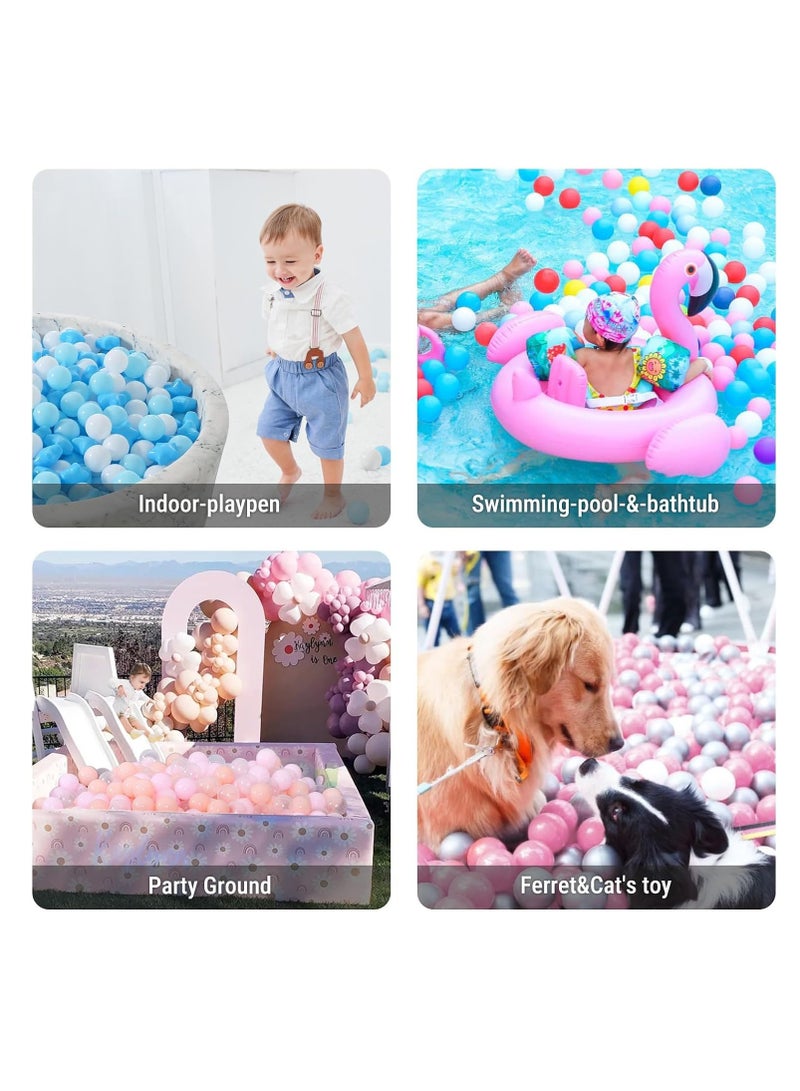 SYOSI 100pcs Star and Ball Shaped Pit Balls for Kids - BPA Free, Crush Proof Plastic Toy Balls in Macaron Colors - Perfect for Birthday Parties, Pools, Tents - Includes PVC/Mesh Storage Bag - Image 4