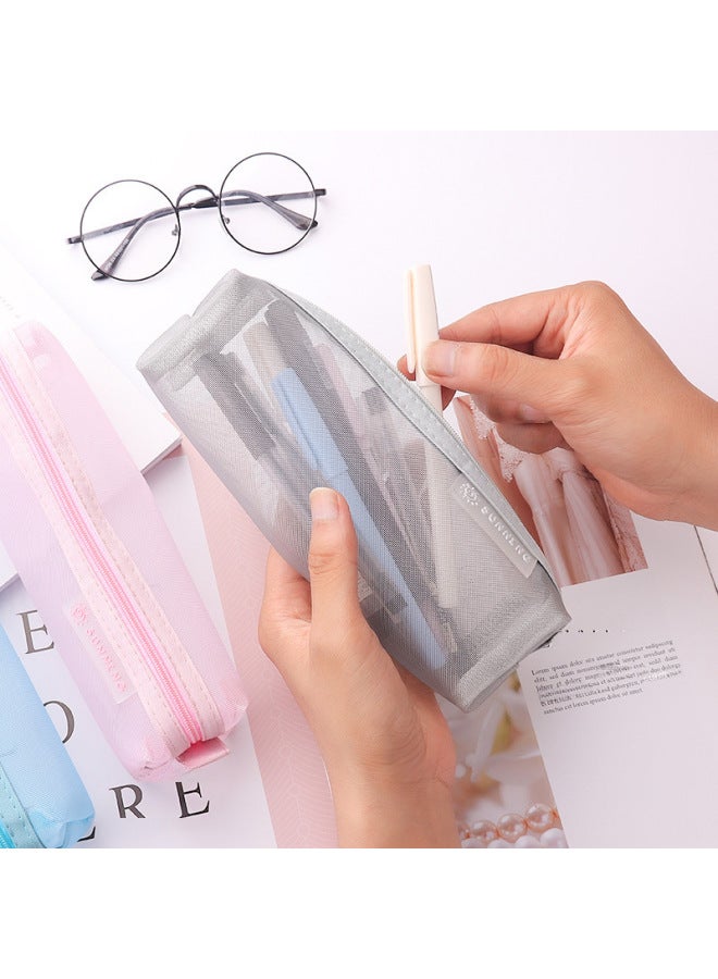 Kaba Bear Transparent Stationery Bag Special For Examination Students Mesh Simple Pencil Bag For Men And Women Junior High School Students Pencil Bag For High School Entrance Examination - Image 3