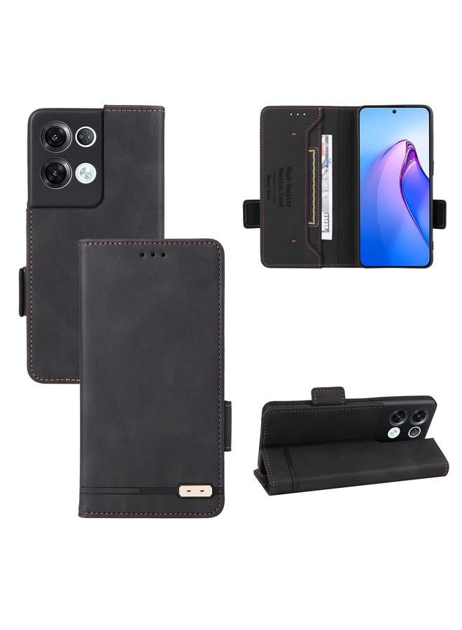 The Bros Case For OPPO Reno8 Pro 5G Magnetic Clasp Flip Leather Phone Case