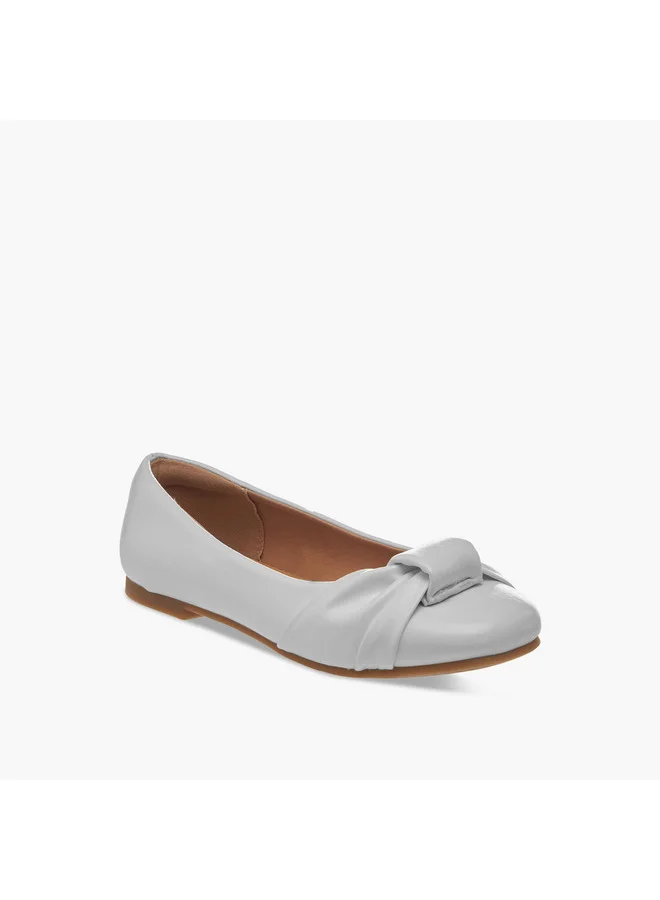 Little Missy Girls Knot Accent Slip-On Ballerina Shoes