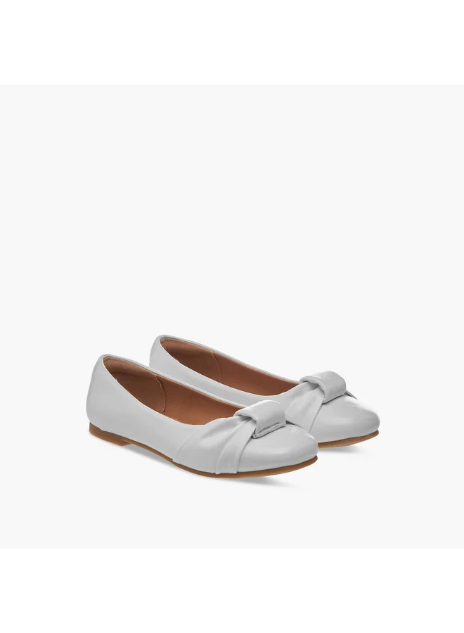 Little Missy Girls Knot Accent Slip-On Ballerina Shoes