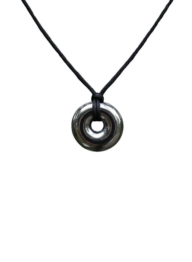 British Fossils Donut Pendant 6Mm Hematite Necklace - Image 1