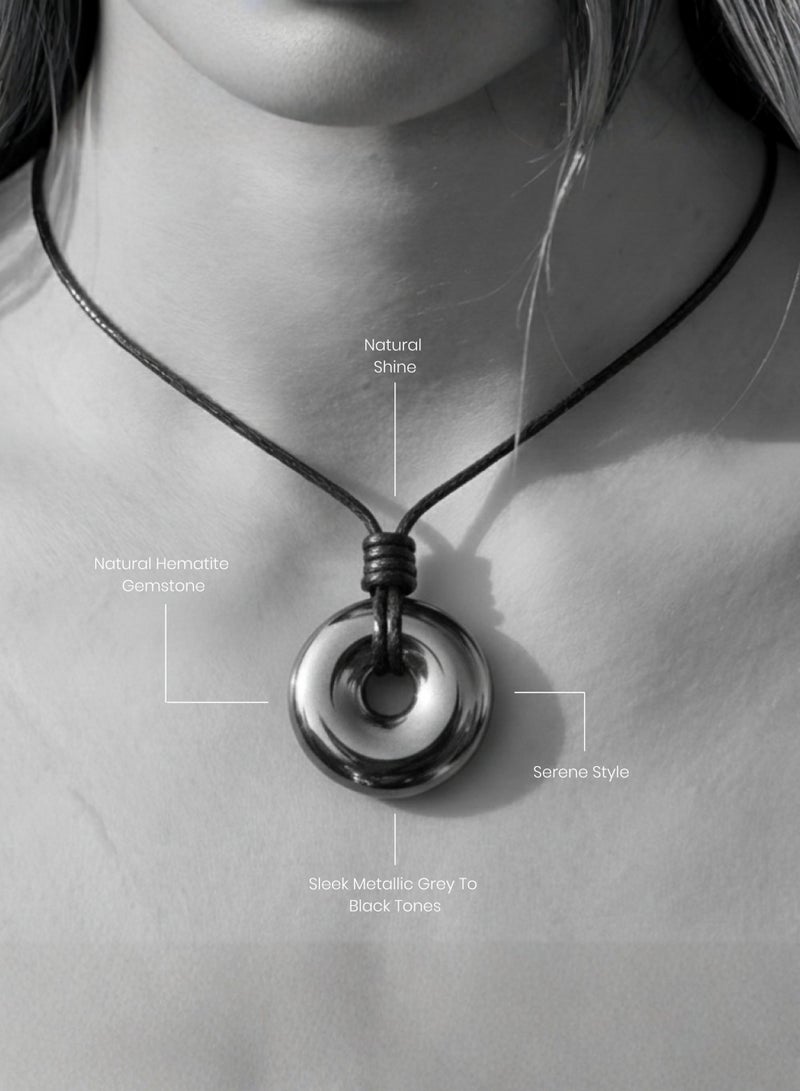 British Fossils Donut Pendant 6Mm Hematite Necklace - Image 3