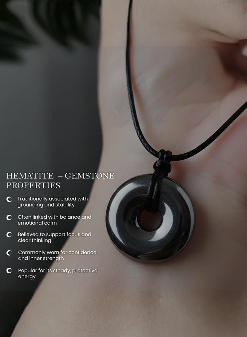 British Fossils Donut Pendant 6Mm Hematite Necklace - Image 5