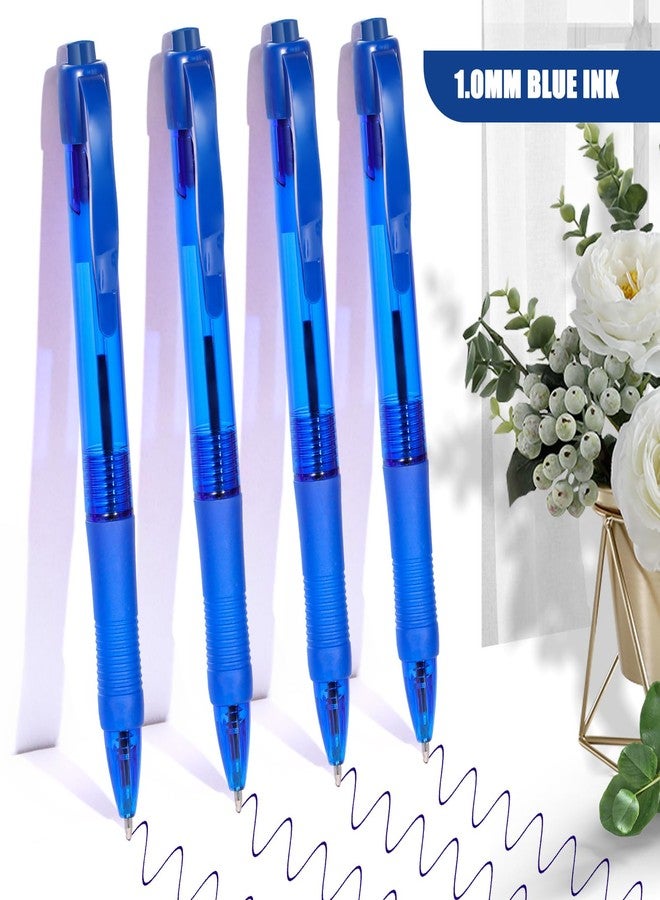 deegtran Pens Bulk, 50 Pack No Bleed Blue Ink Click Pens with Soft Grip, Wholesale Retractable Ballpoint Pens for Office School, Medium Point Smooth 1.0MM - Image 3