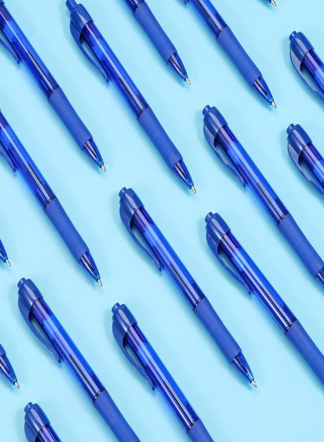 deegtran Pens Bulk, 50 Pack No Bleed Blue Ink Click Pens with Soft Grip, Wholesale Retractable Ballpoint Pens for Office School, Medium Point Smooth 1.0MM - Image 5