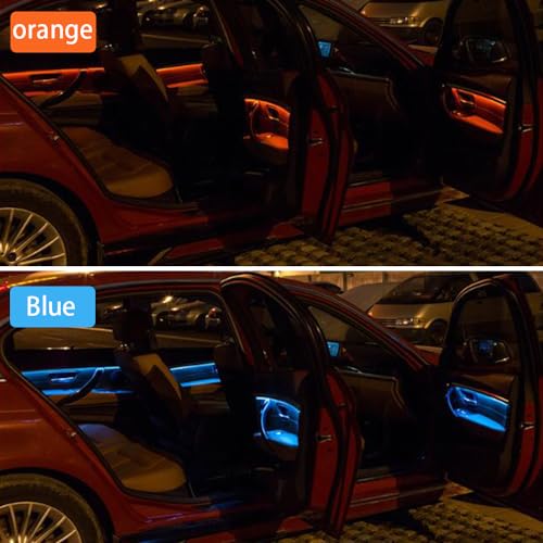 CHUANGHUI Car Interior Door LED Lighting Ambient Light Trim Strip Accessories for BMW 3 Series F30 F31 320i 328i 330i 335i 340i Door Two-Color Atmosphere Lamp Replacement Cover (Carbon Fiber Color) - Image 2