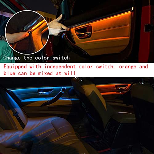 CHUANGHUI Car Interior Door LED Lighting Ambient Light Trim Strip Accessories for BMW 3 Series F30 F31 320i 328i 330i 335i 340i Door Two-Color Atmosphere Lamp Replacement Cover (Carbon Fiber Color) - Image 3