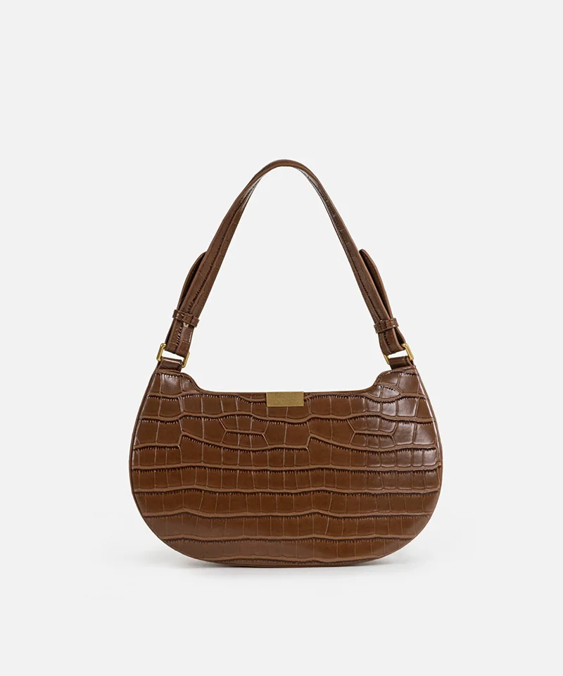 ابيكول Croc-Effect Double-Strap Bag