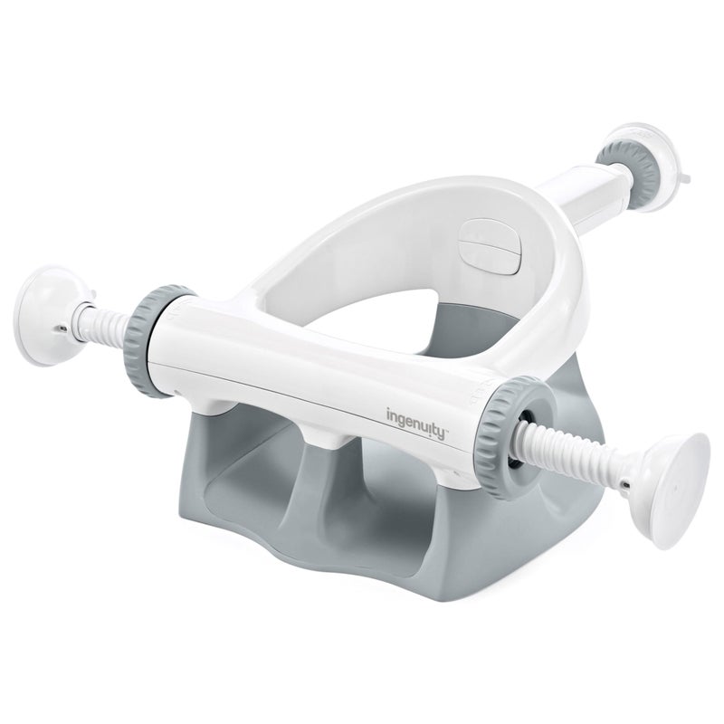 Ingenuity My Bath Seat for Sit-Up Baby Bathing, Sure & Secure Suction Cups, ASTM Safety Tested & Approved, Backrest for Assisted Sitting, Easy Setup & Storage, Gray - Image 1