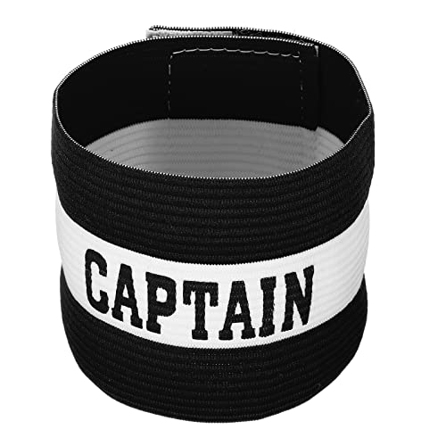 PATIKIL Captains Armband Elastic Arm Band for Soccer Team Adjustable Soccer Rugby Basketball Training Black - Image 1