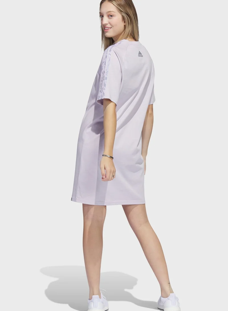 Adidas 3 Stripe Luxe T-Shirt Dress