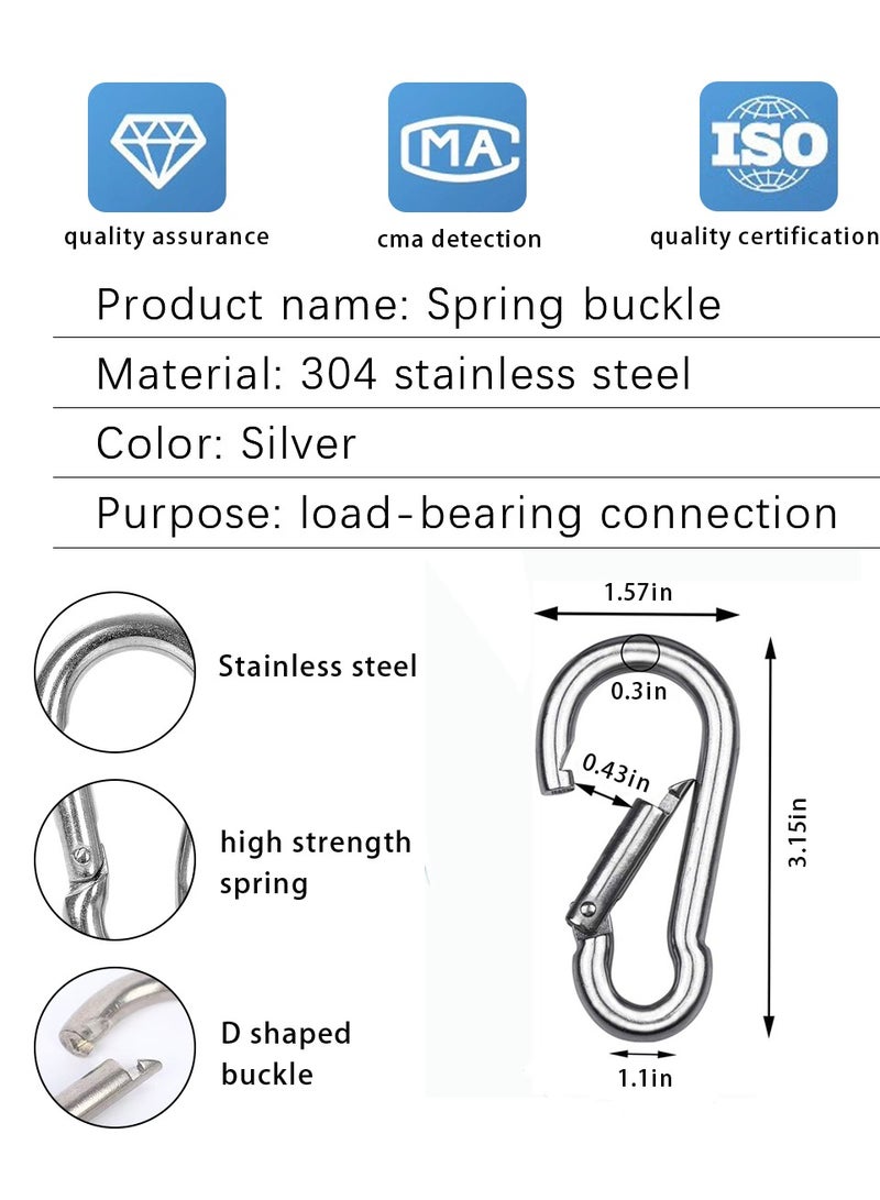 أيية 4PCS الفولاذ المقاوم للصدأ 3.1Inch 8*8 سم، ملحقات آلات الكابل الفولاذي لمعدات الجيم، ملحقات تسلق الجبال في الهواء الطلق - Image 2