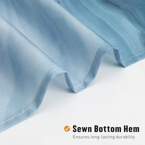 MitoVilla Blue Marble Shower Curtain, Modern Ombre Fabric Cloth Shower Curtains for Luxury Bathroom Decor, Abstract Chic Summer Watercolor Shower Curtain, 72x72 - Image 4