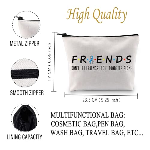 JXGZSO Type 1 Diabetes Zipper Pouch Bag Diabetes Awareness Makeup Bag Diabetes Survivor Gift Support Diabetes Gift Diabetes alone Bag - Image 3
