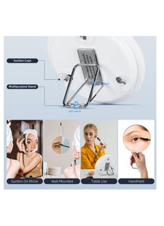 McDou 30x Magnifying Mirror  Compact Makeup 6 Inch Large Vanity Mirror  3 Suction Cups and 360° Adjustable Bracket  Suitable for Handheld  Desktop and Wall Mounted Travel Mirror Use  - Image 2