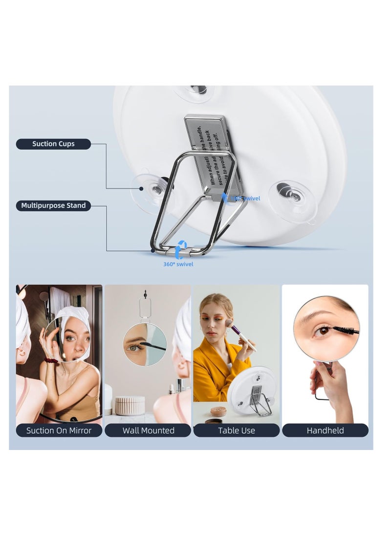 McDou - 30x Magnifying Mirror  Compact Makeup 6 Inch Large Vanity Mirror  3 Suction Cups and 360° Adjustable Bracket  Suitable for Handheld  Desktop and Wall Mounted Travel Mirror Use - Image 1