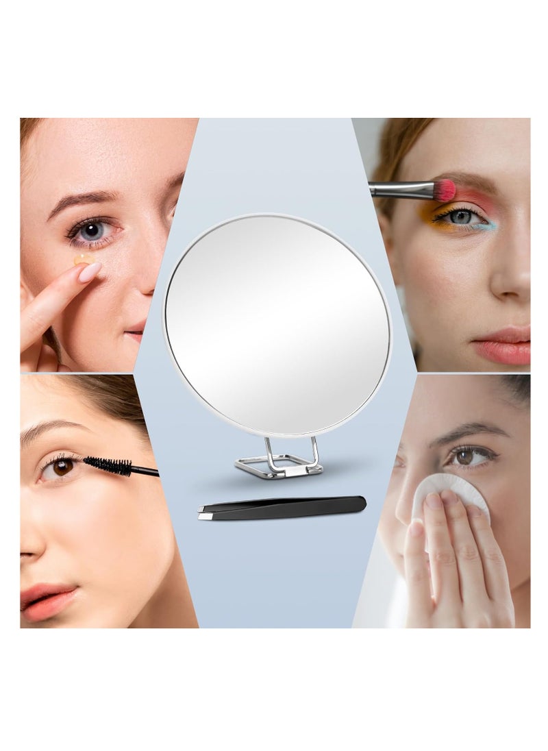 McDou - 30x Magnifying Mirror  Compact Makeup 6 Inch Large Vanity Mirror  3 Suction Cups and 360° Adjustable Bracket  Suitable for Handheld  Desktop and Wall Mounted Travel Mirror Use - Image 1