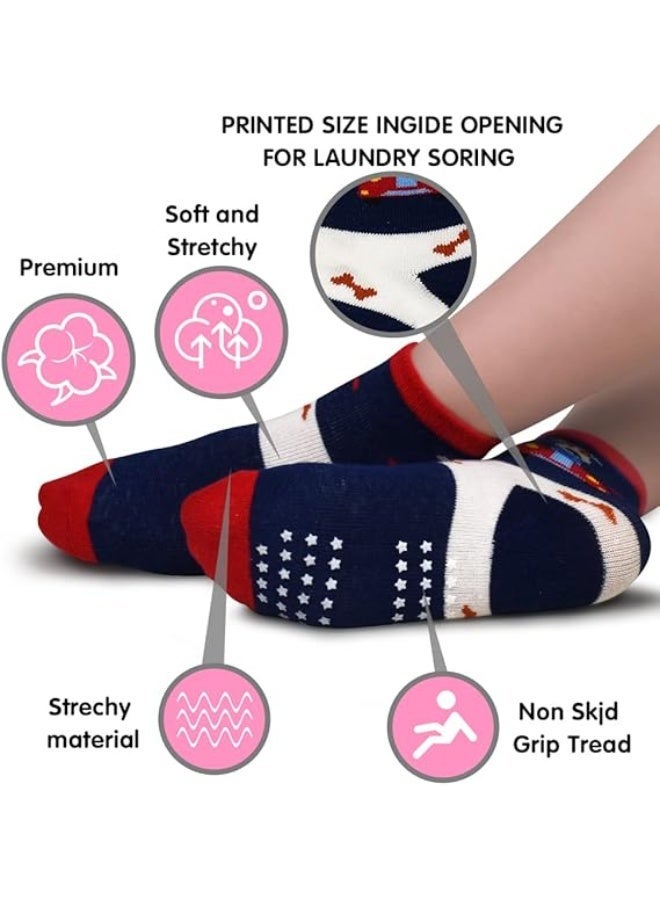 12 Pairs Baby Socks Of Cotton Non-Slip Striped Baby Boys Socks Multicolor - Image 5