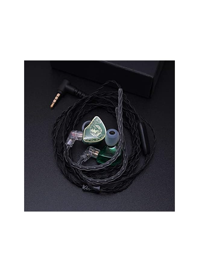 Linsoul TANGZU Wan’er S.G HiFi 10mm Dynamic Driver PET Diaphragm in-Ear Earphone with Ergonomic Shape, Detachable 2Pin OFC Braided Cable for Audiophile Musician DJ Stage (Green, With Mic) - Image 5