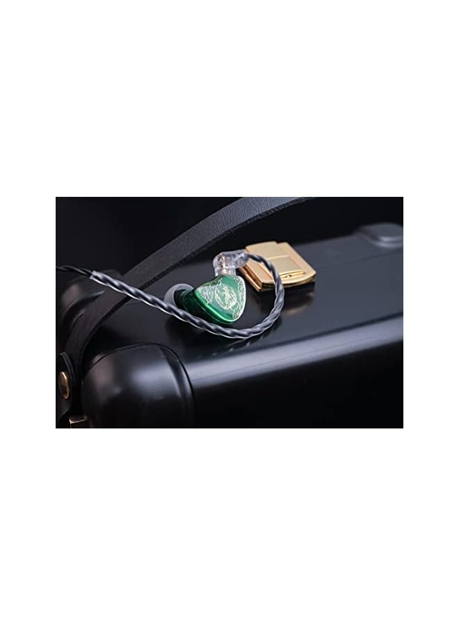 Linsoul TANGZU Wan’er S.G HiFi 10mm Dynamic Driver PET Diaphragm in-Ear Earphone with Ergonomic Shape, Detachable 2Pin OFC Braided Cable for Audiophile Musician DJ Stage (Green, With Mic) - Image 4
