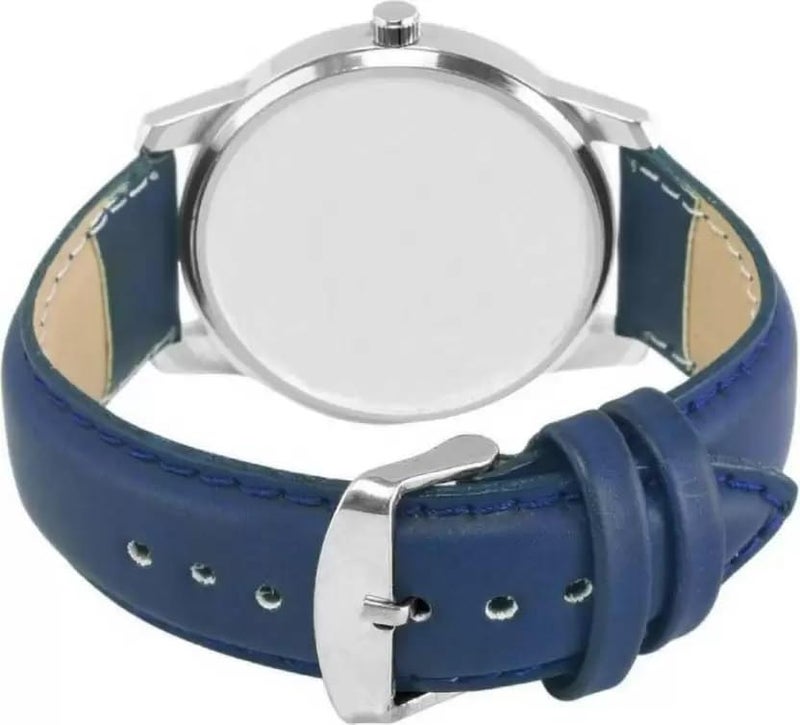 Acnos® Premium Blue Color Leather Dial Strap Analog Wrist Watch for Men Boy Watch Pack of 1 - Image 3