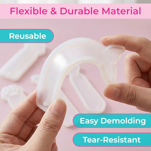 Oytra Resin Bookmark Mould 5 Pcs Silicone Mold DIY Bookmarks for Books Casting Crafting Materials Set for Beginners and Artists - Image 5