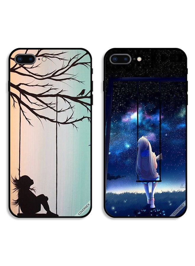 Covernex Two Cases For Apple iPhone 7 Plus Protective Covers Sad Little Girl Art Paint - Image 1