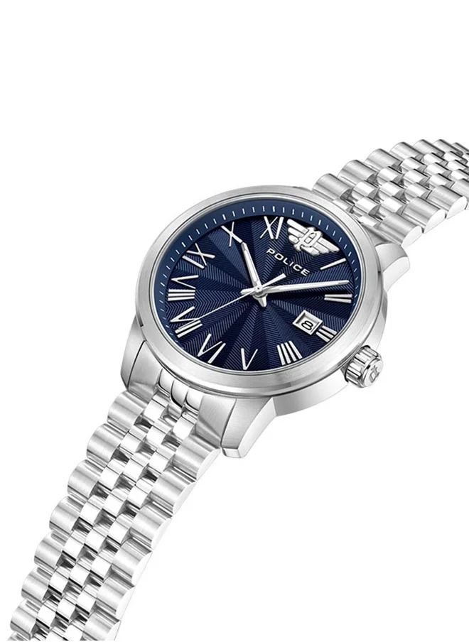 POLICE Raho Gents Analog Watch With Blue Dial & Silver Bracelet -PEWJH0021303