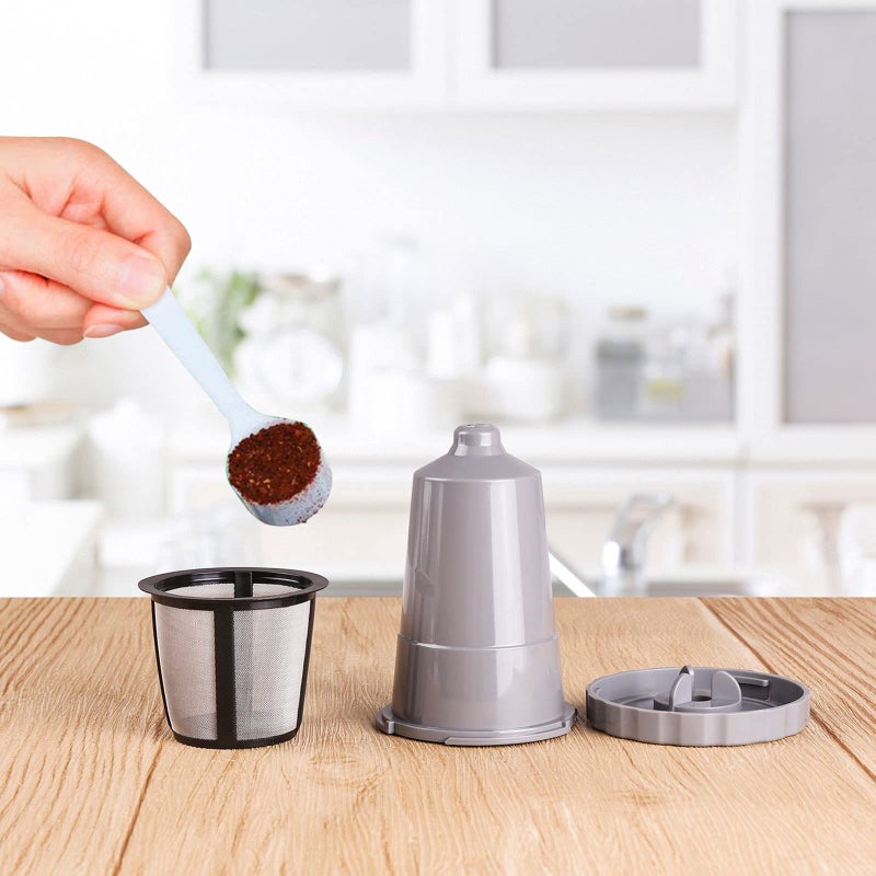 دسيج Dsyj For Keurig My K-Cup فلتر قهوة قابل لإعادة الاستخدام لتحضير القهوة أو الشاي يناسب سلسلة B30 B40 B50 B60 B70 مع ملحقات القهوة المستدامة، رمادي، 3 عبوات - Image 2