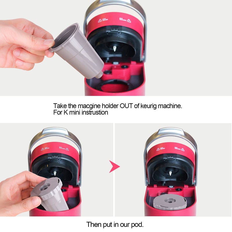 دسيج Dsyj For Keurig My K-Cup فلتر قهوة قابل لإعادة الاستخدام لتحضير القهوة أو الشاي يناسب سلسلة B30 B40 B50 B60 B70 مع ملحقات القهوة المستدامة، رمادي، 3 عبوات - Image 3