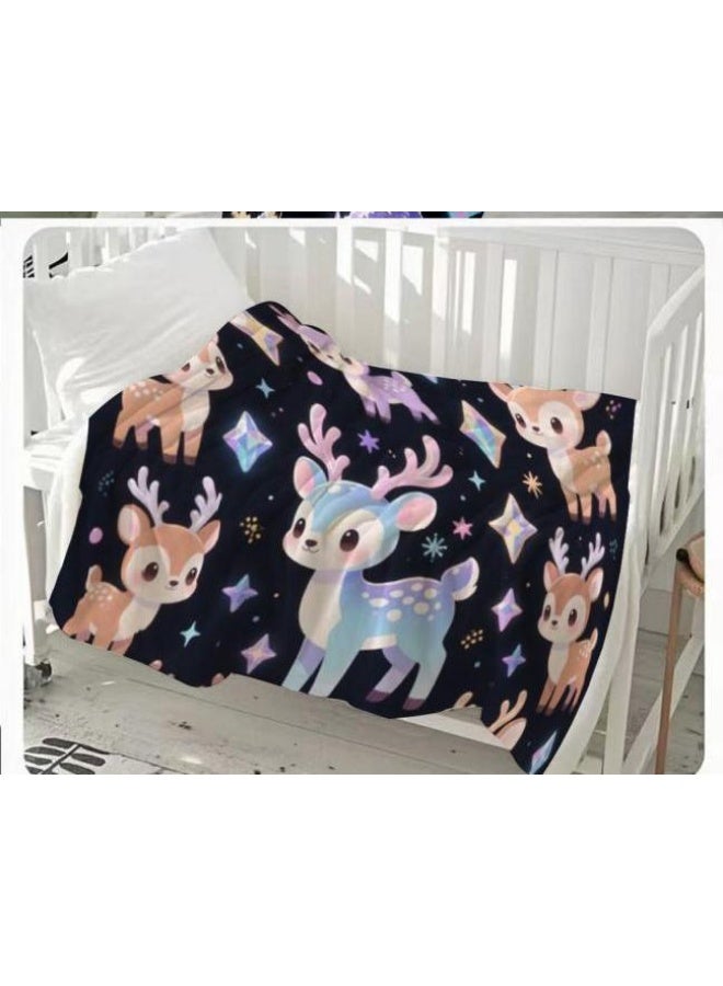 عام بطانية رقيقة من الفانيلا الكرتونية للأطفال والرضع (دافئة ومريحة، ومناسبة للنوم والألعاب) 70 سم * 100 سم - Image 2