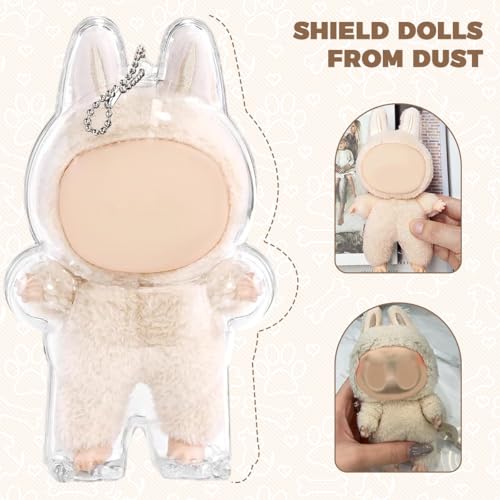 Fancyku® Protective Cover for Plush Figure Doll, Storage Transparent PVC Protective Cover for Dolls The 17cm Plushies Doll Accessories Dust-Proof Display Case for 17cm Art Toys (Not Doll) - Image 2