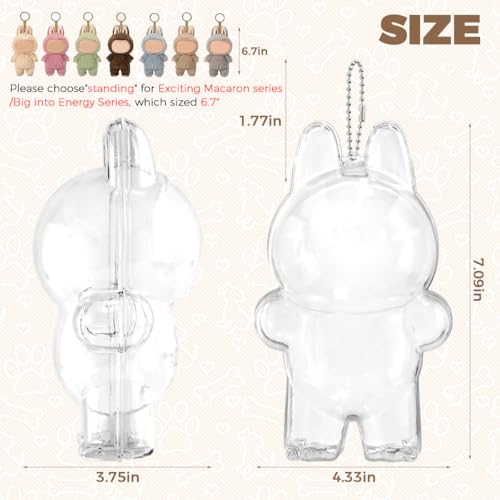 Fancyku® Protective Cover for Plush Figure Doll, Storage Transparent PVC Protective Cover for Dolls The 17cm Plushies Doll Accessories Dust-Proof Display Case for 17cm Art Toys (Not Doll) - Image 3