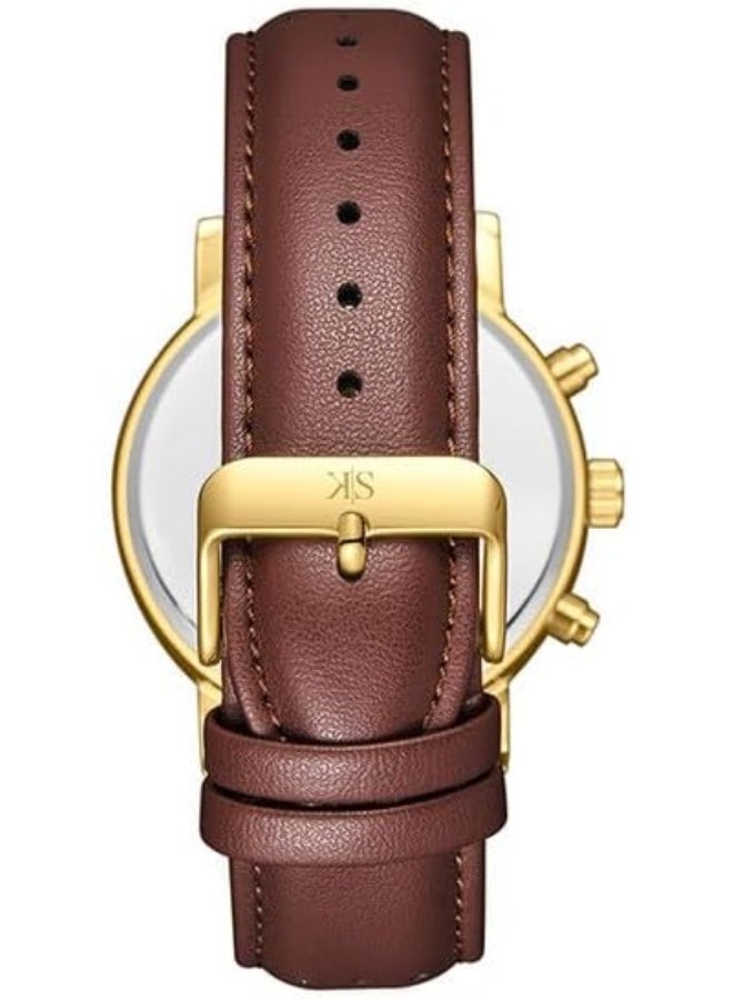 كينيث سكوت ساعة كينيث سكوت للرجال بحركة إبسون ، مينا تناظري وسوار جلدي - بني - Image 3