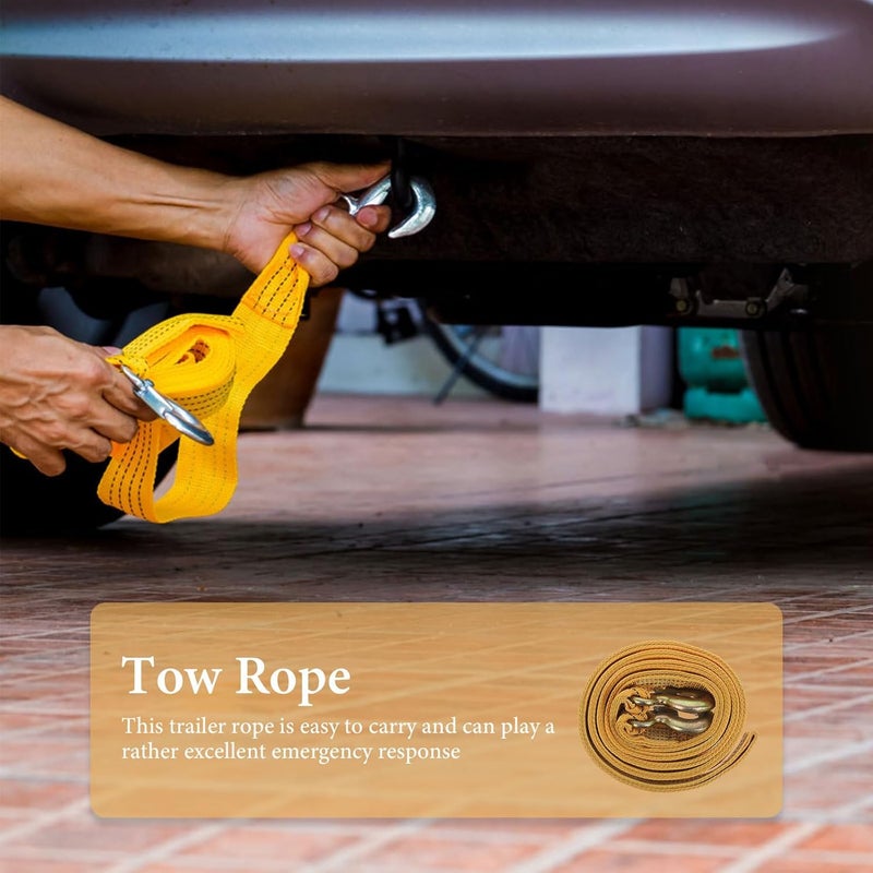 Hemobllo Heavy Duty Thickened Nylon Car Tow Rope 4m Wear-Resistant Vehicle Strap for Outdoor Roadside Towing and Emergency Pulling - Image 5