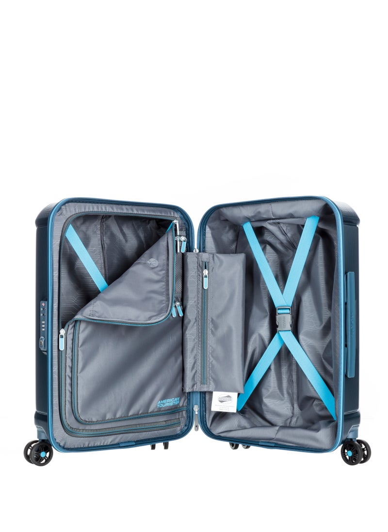 AMERICAN TOURISTER TECHNUM 55 TSA Metallic BLUE-Cabin size Hard Luggage  - Image 4